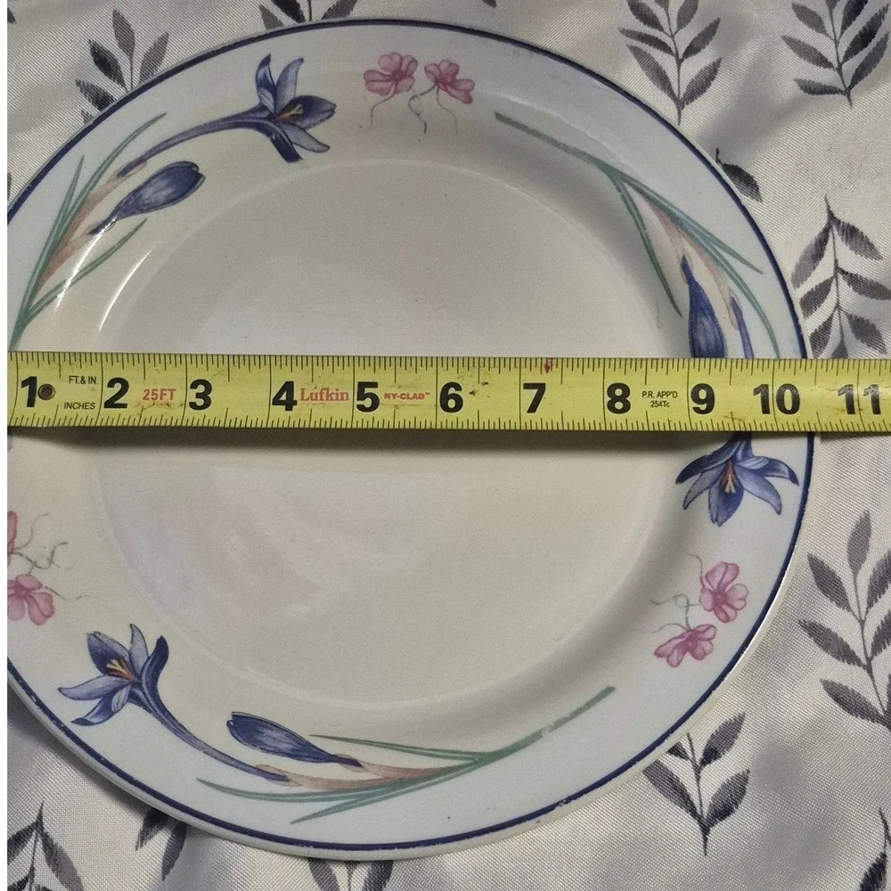Forever Spring Replacement Dinner Plate Blue Iris Pink Floral 10.5 In